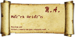 Márk Arián névjegykártya
